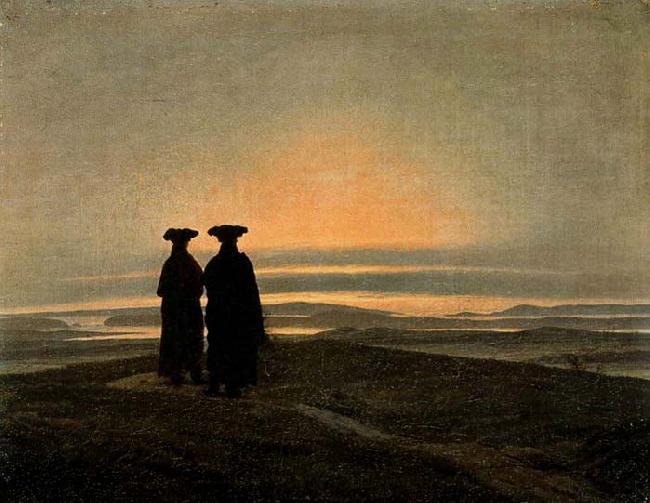 Caspar David Friedrich Evening Landscape with Two Men Germany oil painting art